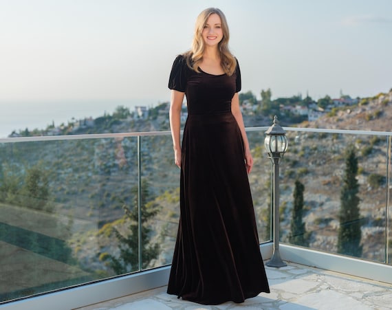 dark brown maxi dress formal Petal and Pup Women's Evana Lace Maxi Dress
