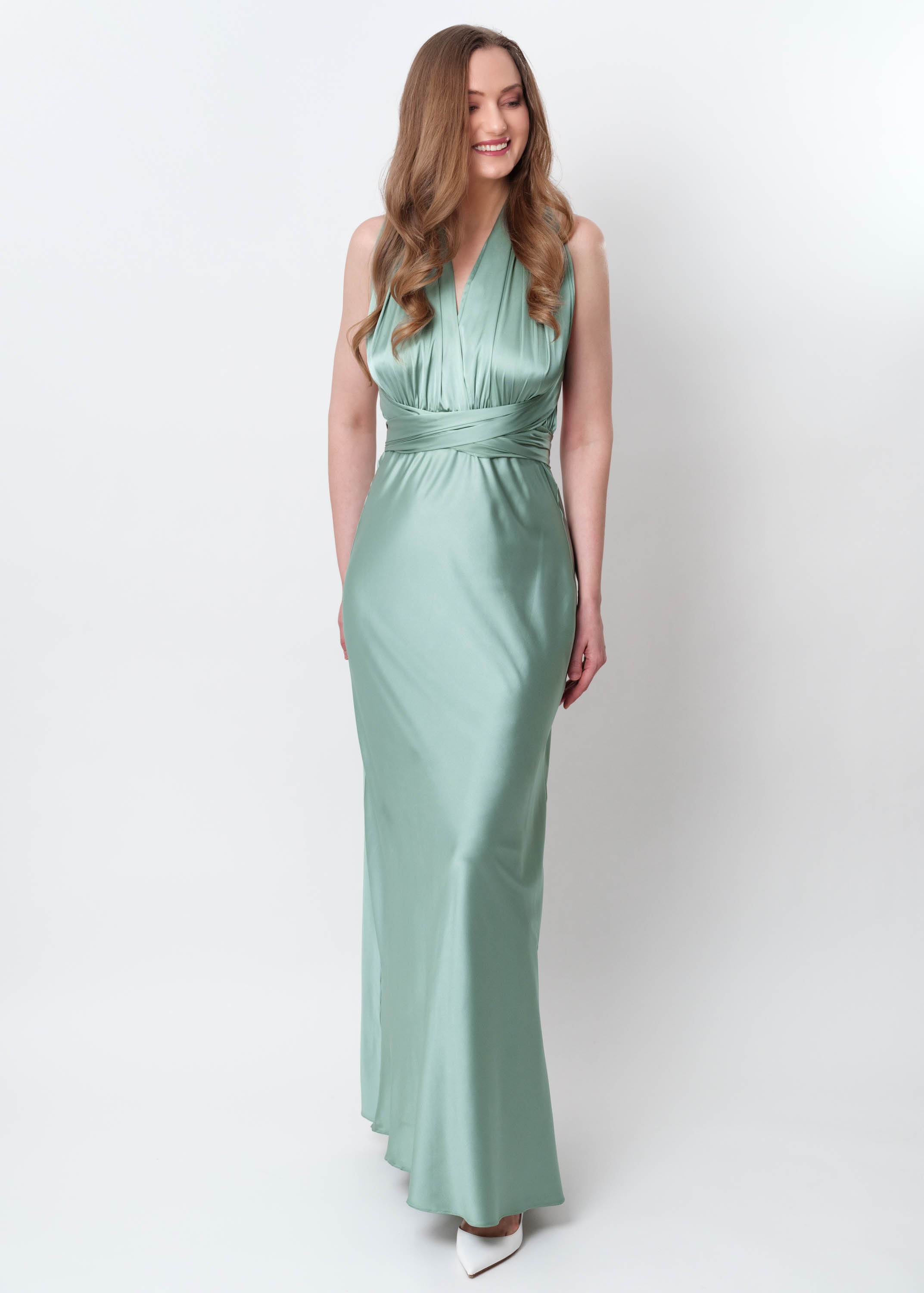 Infinity dress, sage green silk dress, bridesmaid dress, silk dress, multi wrap dress, Convertible dress, multiway dress, long dress Infinity dress, sage green silk dress, bridesmaid dress, silk dress, multi wrap dress, Convertible dress, multiway dress, long dress