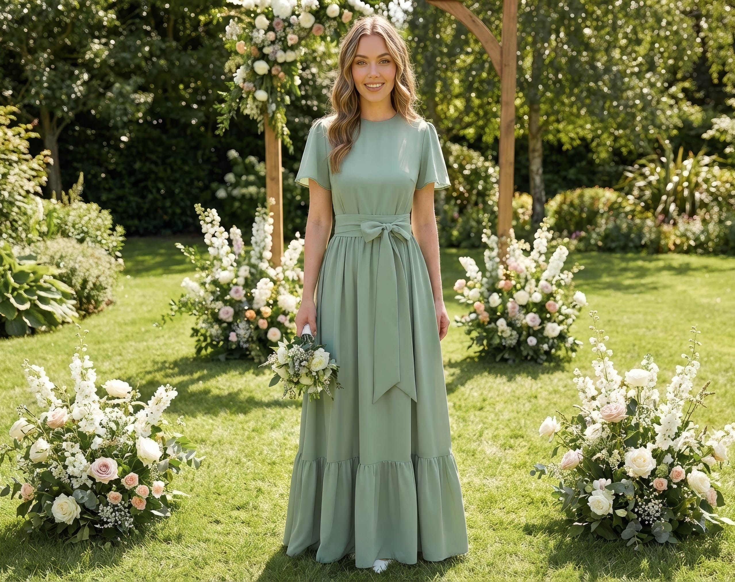 Sage Green Formal Dress - Etsy