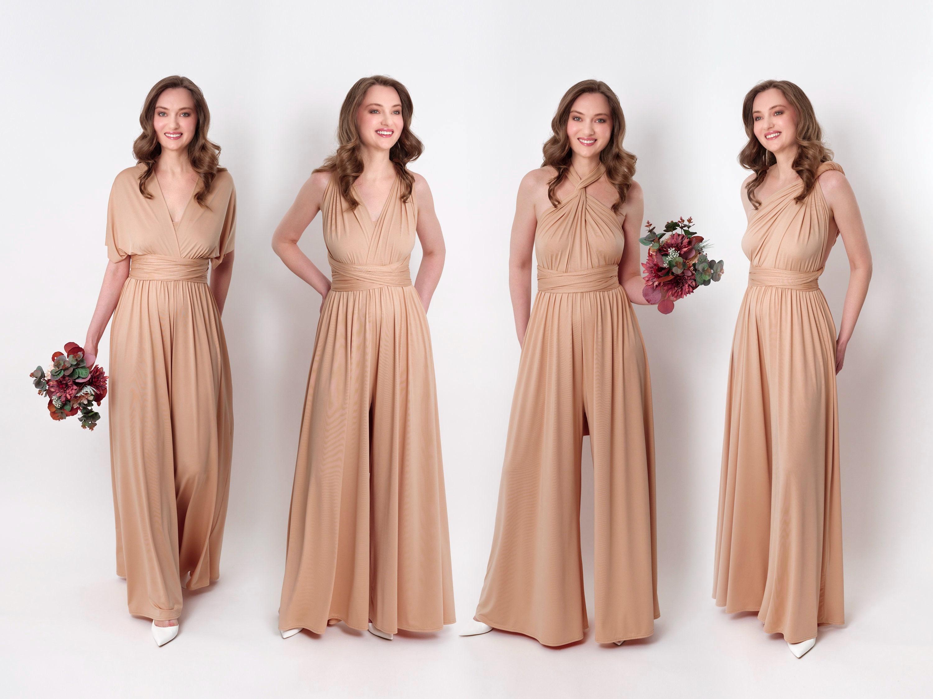 Champagne Gold Infinity Jumpsuit, Bridesmaid Dresses, Wedding
