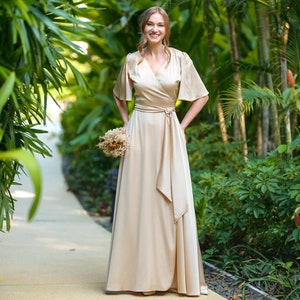 Gold modest bridesmaid dresses hotsell