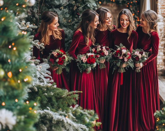 fitted lace wedding dress Christmas Red V-Neck Tiered A-Line Charming Party Dresses, CP1055 US2 / As Pic main image 0