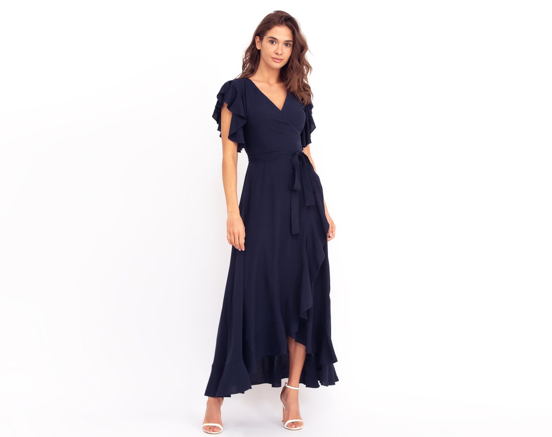 Ocean of elegance navy blue maxi dress discount
