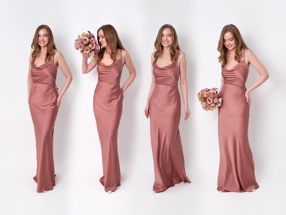 Desert Rose Bridesmaid Dress at Revelry | Satin Fabric by Yard | Made to Order Desert Rose