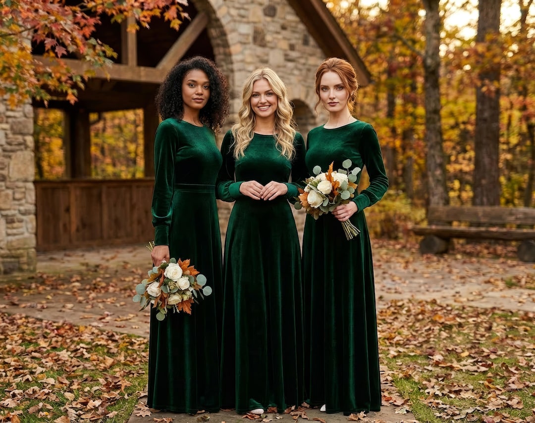 Emerald Green Velvet Maxi Dress: Elegant Long Sleeve Gown, Fall Wedding Guest, Modest Bridesmaid - Etsy Israel Emerald Green Velvet Maxi Dress: Elegant Long Sleeve Gown, Fall Wedding Guest, Modest Bridesmaid - Etsy Israel