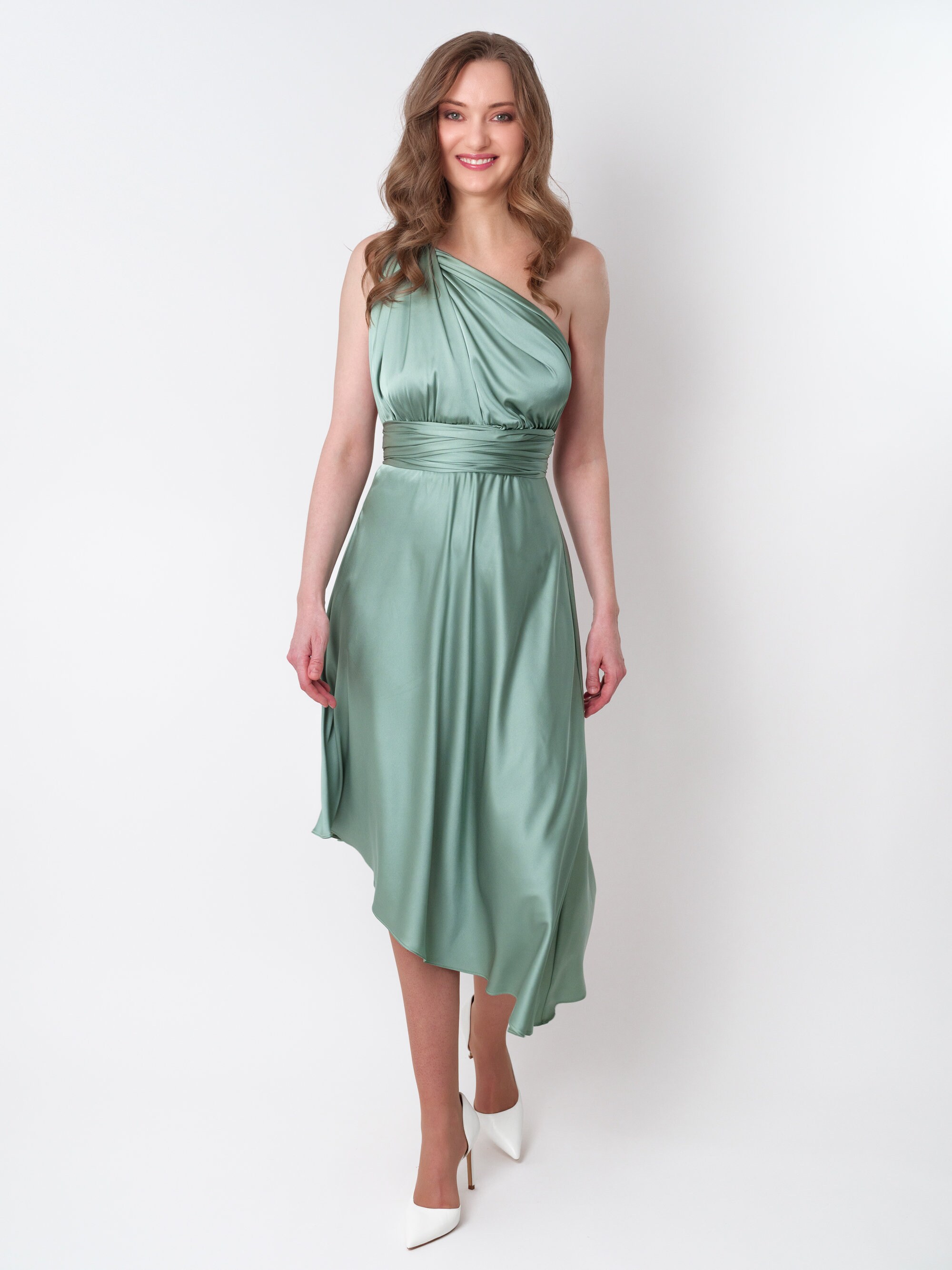 light green infinity dress Sage Green Dress Sage Green Infinity Dress Multiway Bridesmaid Dress Convertible