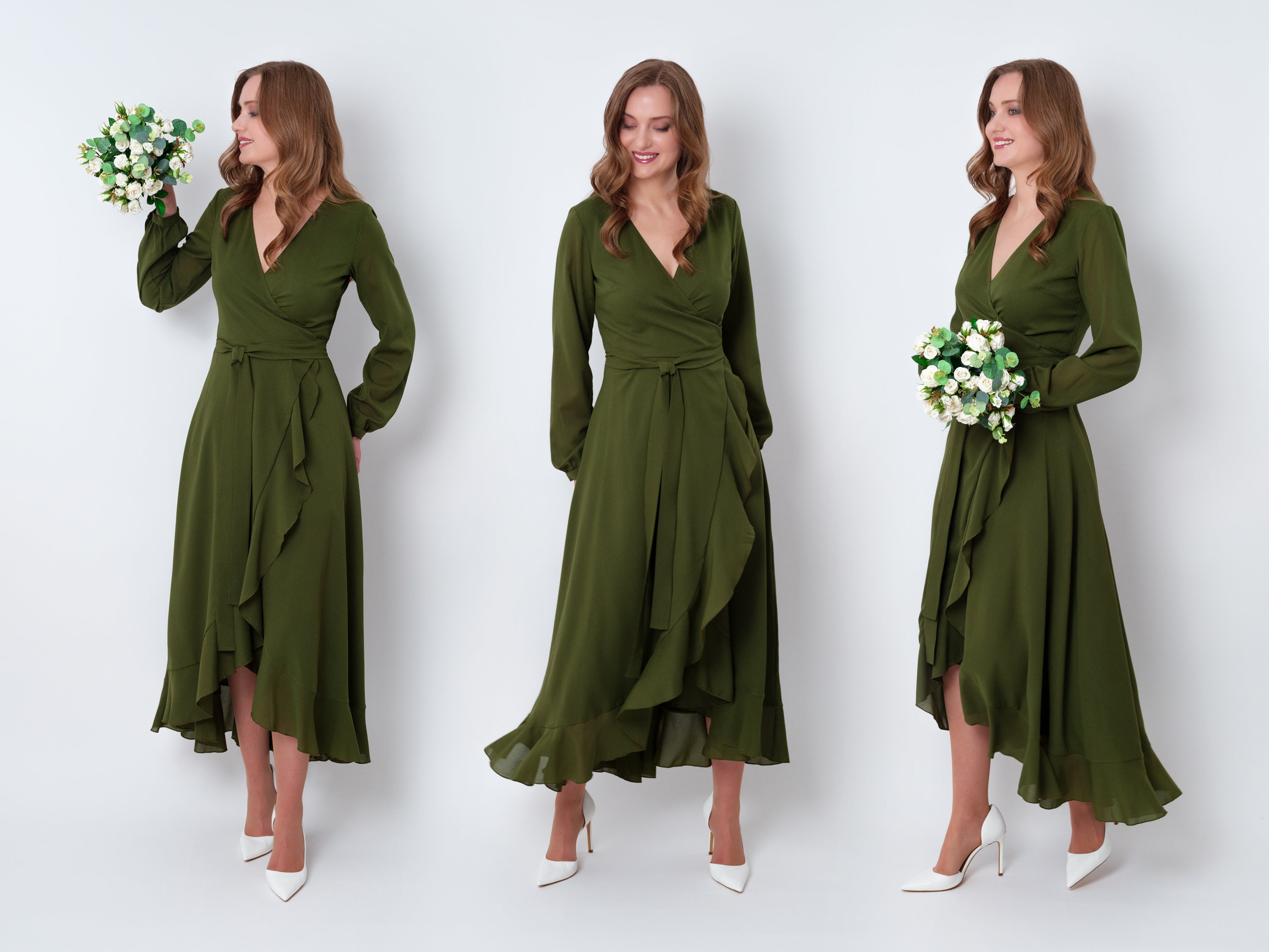 Forest Green SHORT Infinity Dress Convertible Formal Multiway Wrap Dress  Bridesmaid Dress Party Dress Cocktail Dress Evening Dress Wedding 