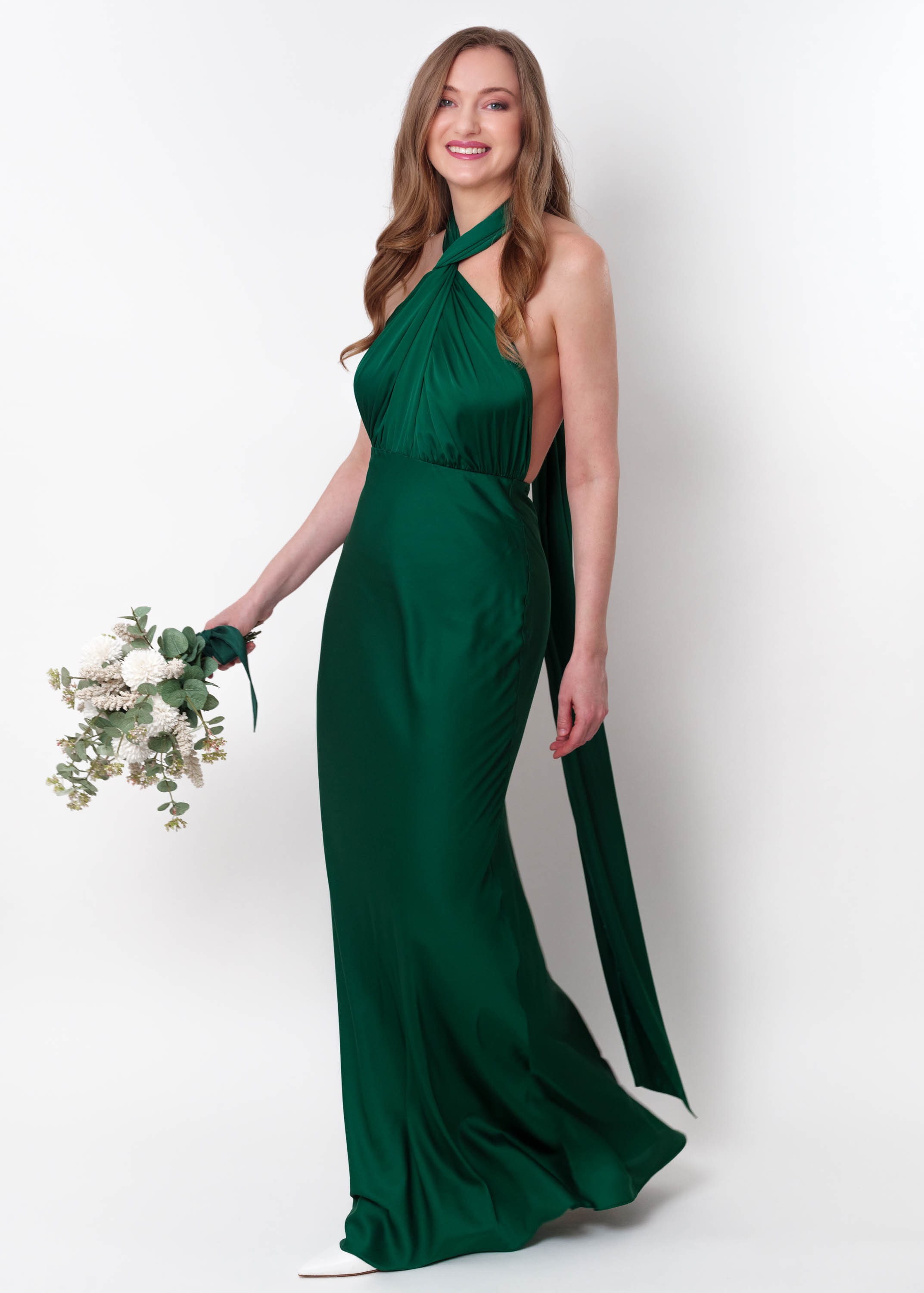 dark emerald green infinity dress [Final Sale] Emerald Green Infinity Wrap Maxi Bridesmaid Dress Emerald Green / Regular Size 1 (AU/UK 4~14,US 0~10, EU 30 ~40) With One Tube main image 1