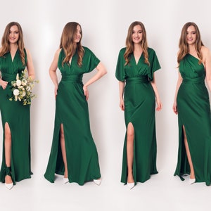 Infinity Dress Emerald Green Silk Dress Bridesmaid Dress - Etsy
