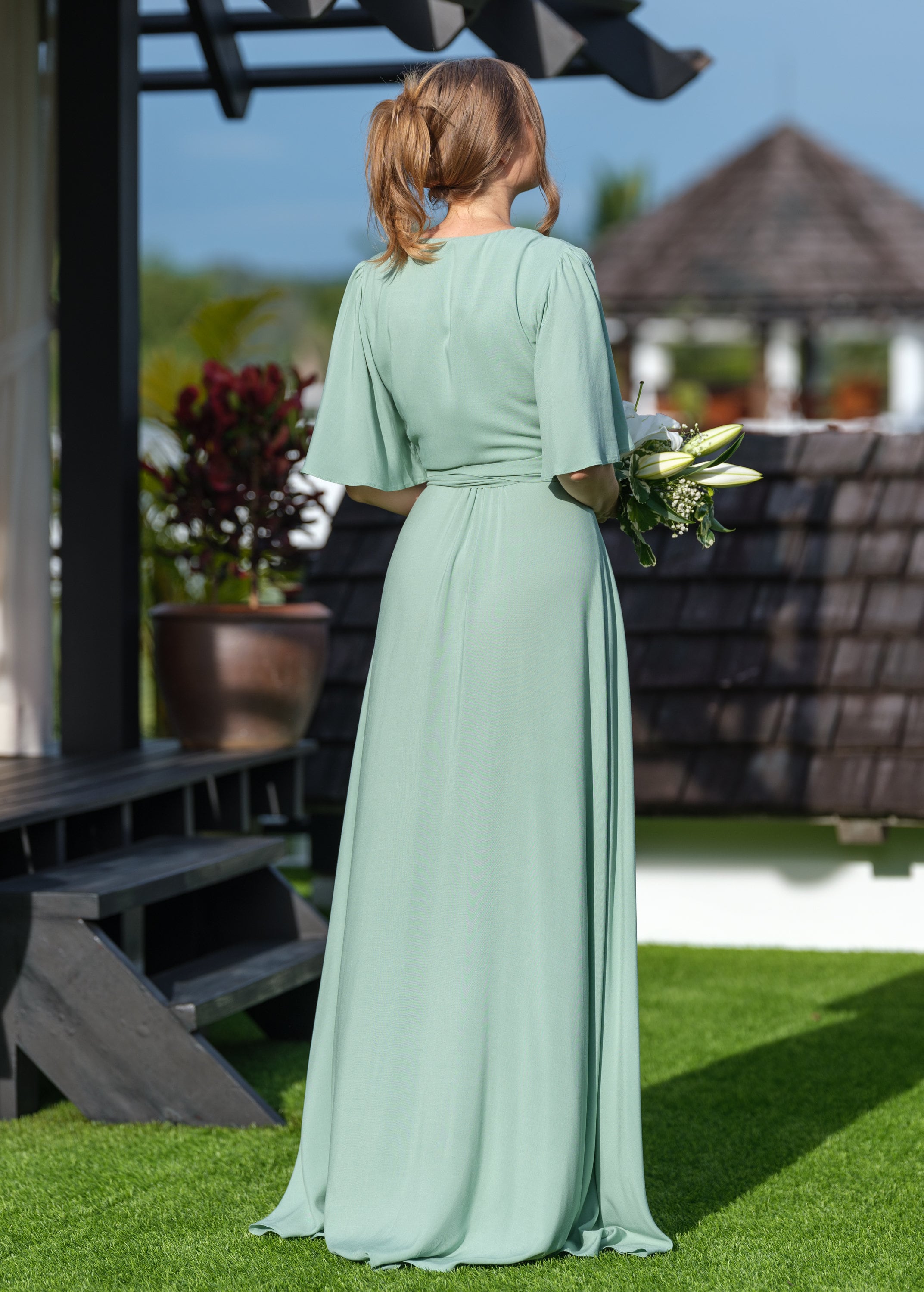 bridesmaid dress summer WEDTREND Women Mermaid Bridesmaid Dress Sky Blue Square Neck Wedding Party  Dress main image 1