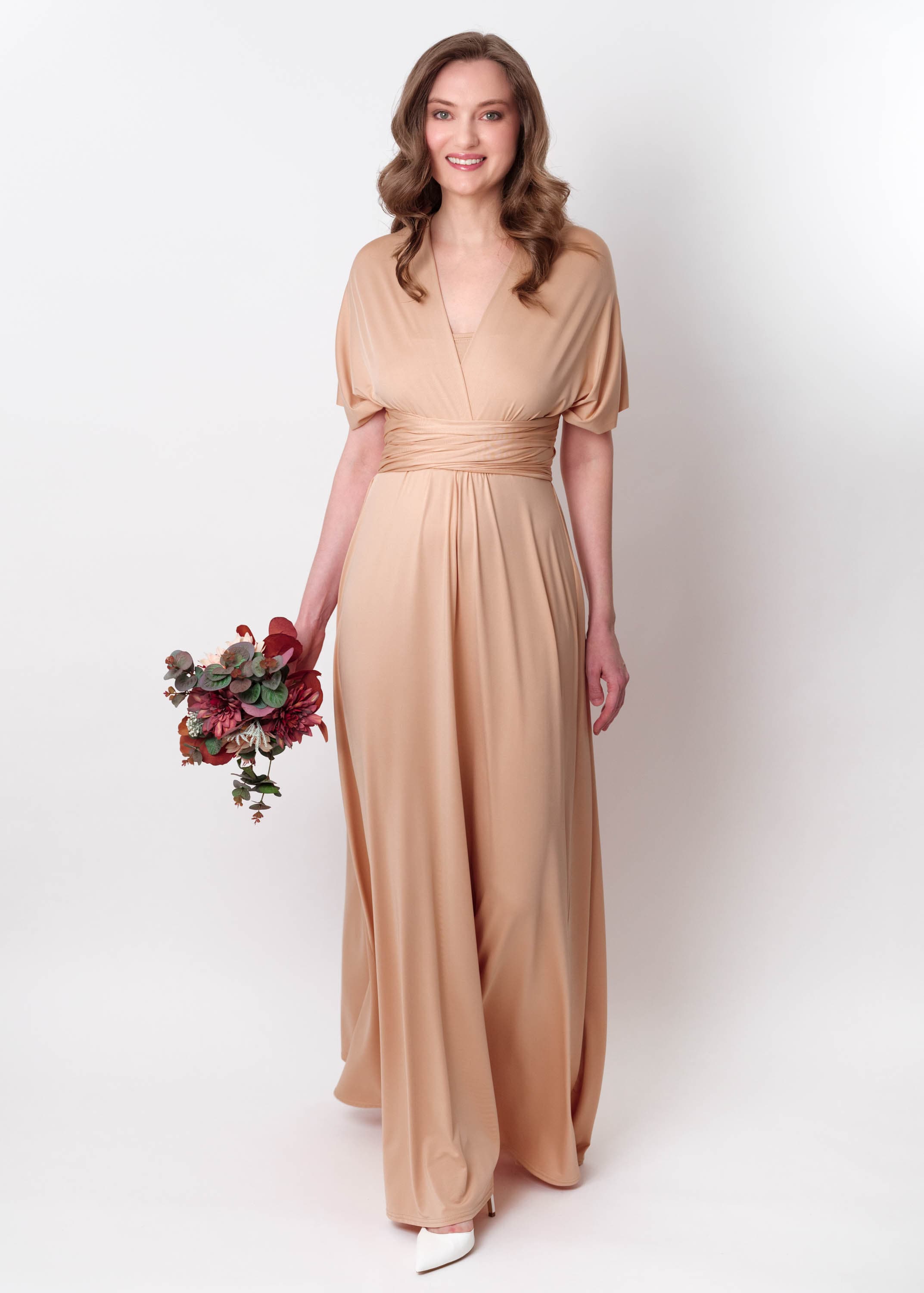 Champagne gold infinity dress, bridesmaid dresses, wedding guest dress, velvet dress, multi wrap dress, Convertible dress, multiway dress Champagne gold infinity dress, bridesmaid dresses, wedding guest dress, velvet dress, multi wrap dress, Convertible dress, multiway dress