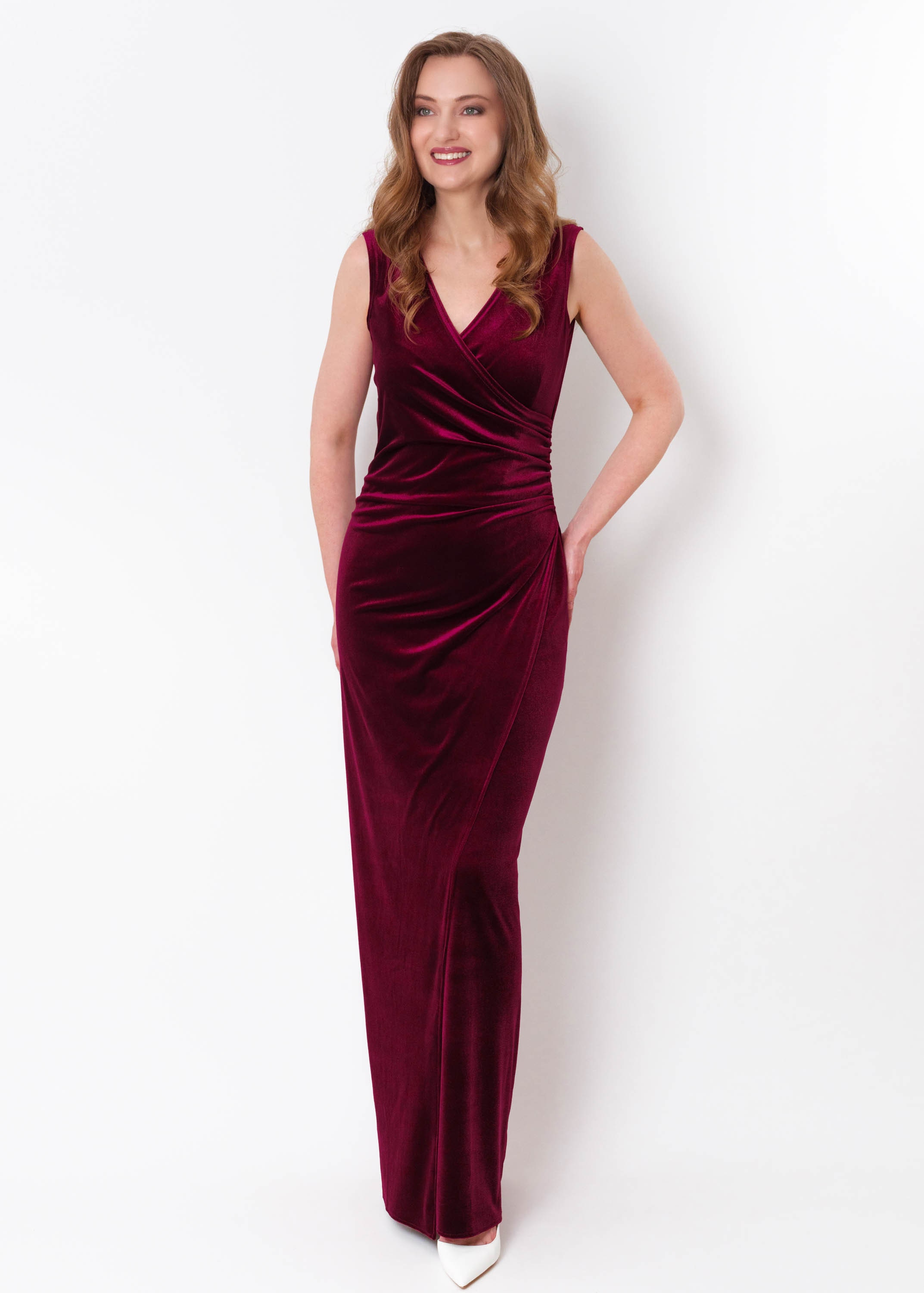 Velvet Long Dress in Burgundy: fall and winter special occasion, Christmas, plus size Velvet Long Dress in Burgundy: fall and winter special occasion, Christmas, plus size