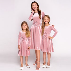 Mommy and Me Mauve Velvet Dresses, Mother and Daughter Dresses ...
