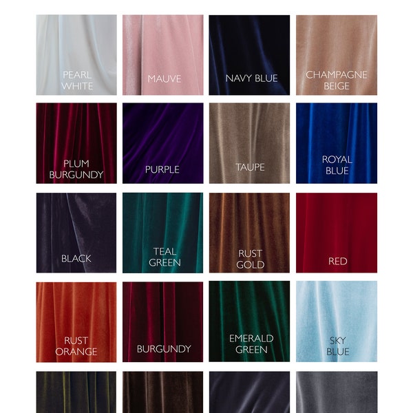 Velvet fabric samples