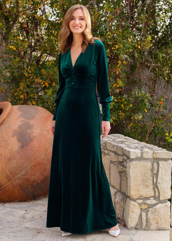 Emerald Green Velvet Dress Vestiti Velluto Verde Emerald Green Velvet Maxi  Dress With A Corset Bustier