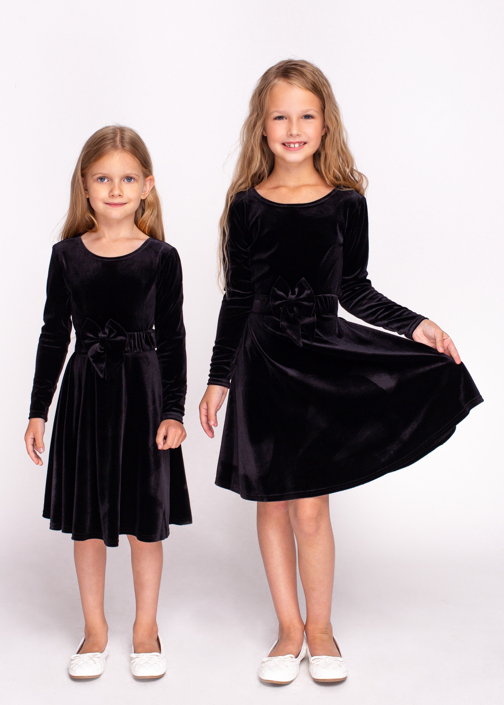 Kids black velvet clearance dress