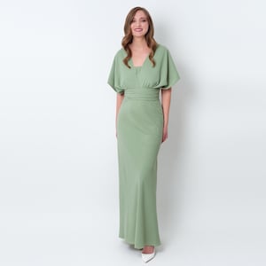 Sage green chiffon infinity bridesmaid dress, wedding guest dress, bridesmaids dress, chiffon dress, convertible dress, evening dress