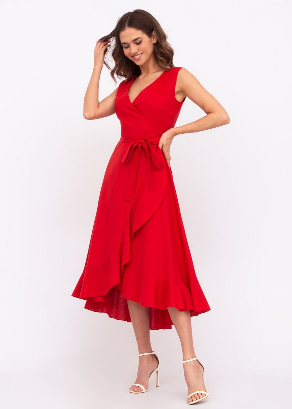 Cotton Red Wrap Around Dress, Mid-calf Dress, Long Dress, Wedding Guest Dress, Formal Sleeveless Dress, Evening Dress, Red Elegant Dress - Etsy Cotton Red Wrap Around Dress, Mid-calf Dress, Long Dress, Wedding Guest Dress, Formal Sleeveless Dress, Evening Dress, Red Elegant Dress - Etsy
