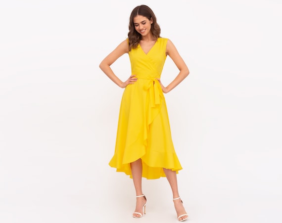 Yellow cotton store summer dress