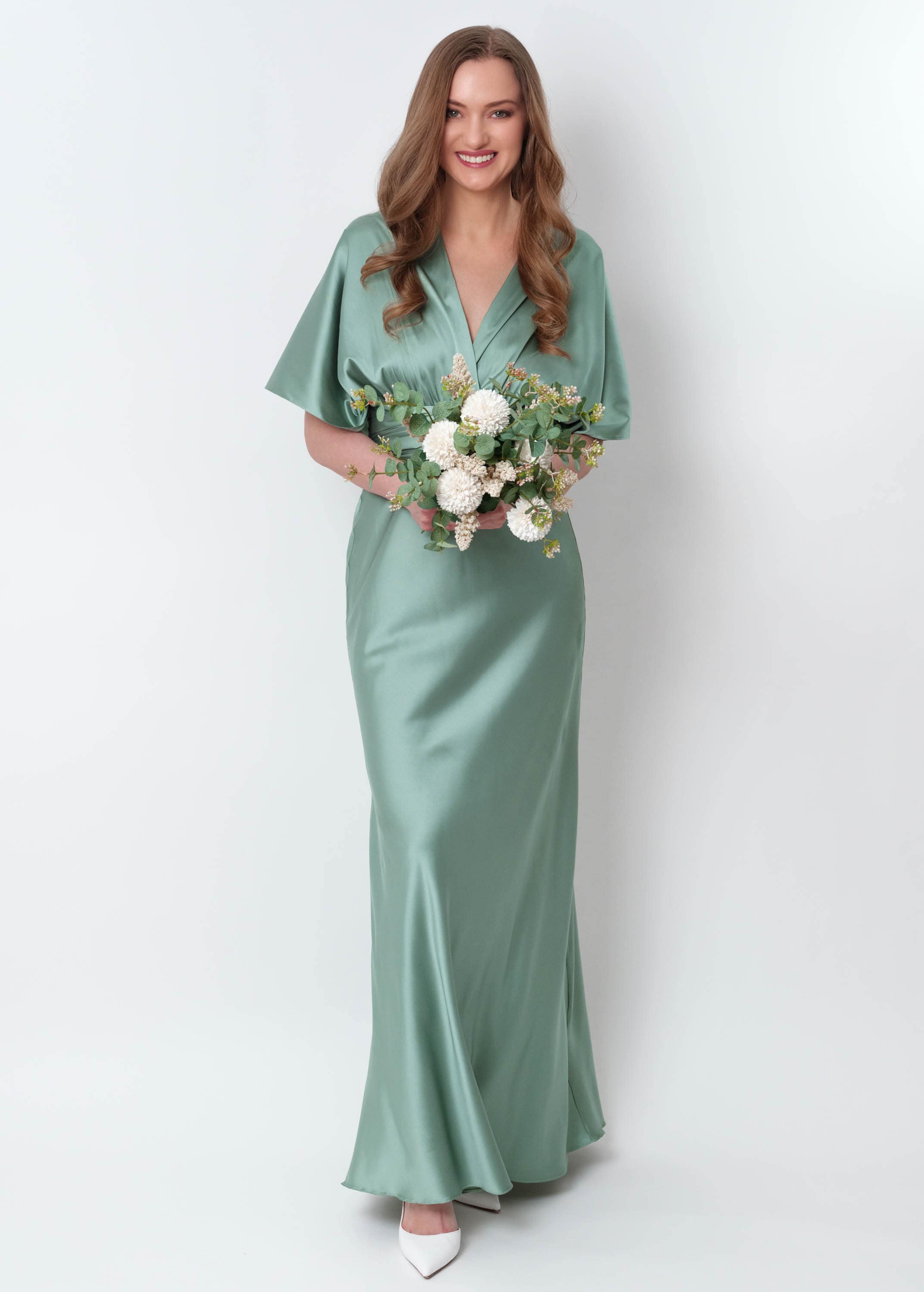 sage green infinity dress Zapakasa Women Halter Chiffon Sage Green Bridesmaid Dress with Pleated Halter Chiffon A Line Wedding Party Dress