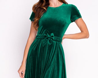 empire waist long sleeve dress Scoop Neck Empire Waist Long Sleeve Mini Green / S by Blue Zone Planet main image 0