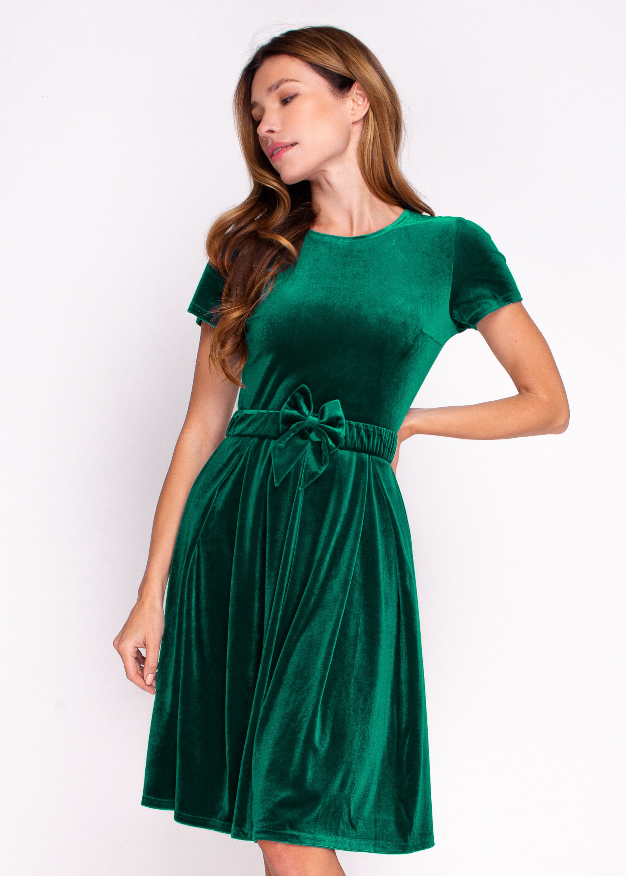 green emerald velvet dress Remember The Night Emerald Green Velvet Dress, Medium - The Mint Julep Boutique main image 1