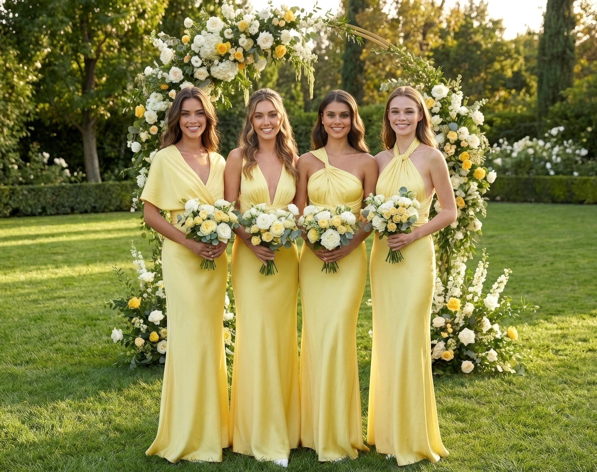 Yellow and Blue Bridesmaid Dress - Etsy