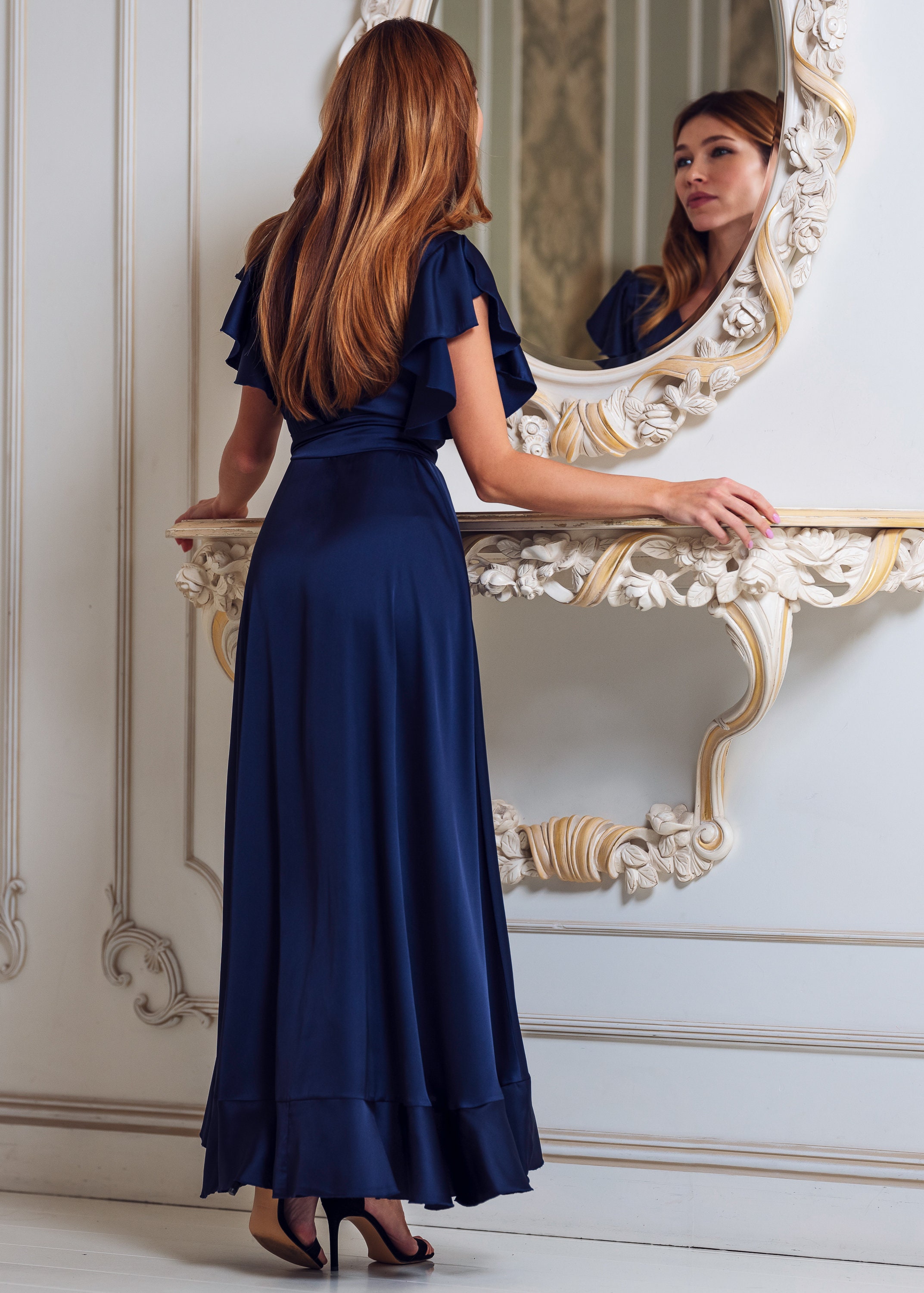 usmc dress blue medal placement Ladivine 7499 Bridesmaids Dress Tea Length Mother of Wedding Guest For –  Glass Slipper Formals main image 0