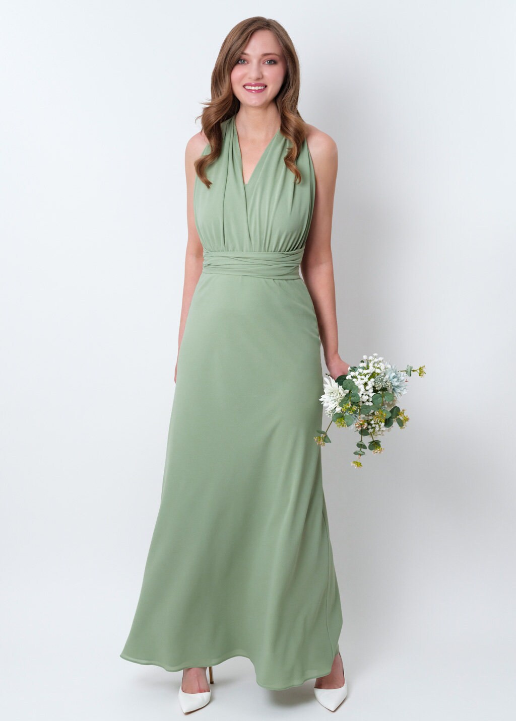 light green infinity dress Sage Multiway dress for Bridesmaids