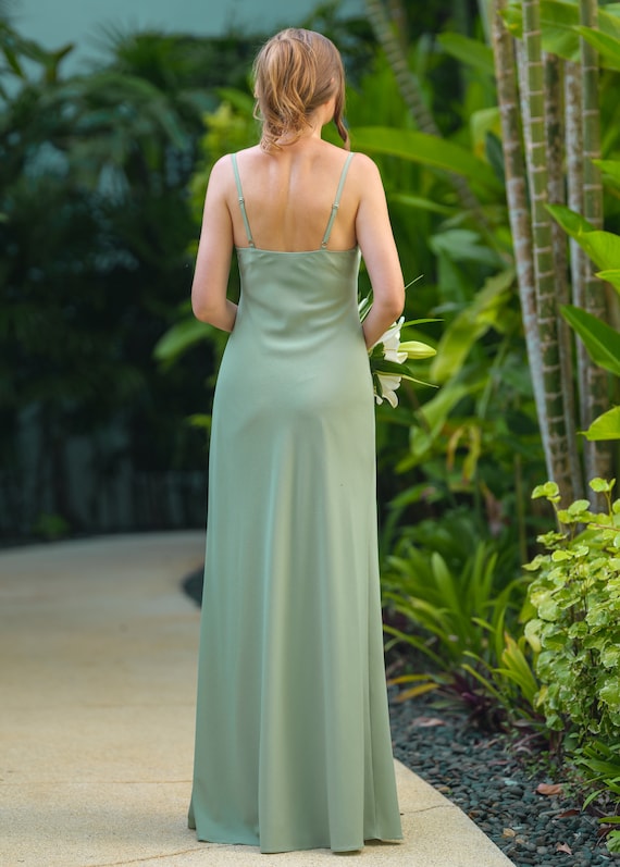 green emerald velvet dress Luxury Sage Green with Scarf ALine Evening Dress SS639 Sage Green / 20