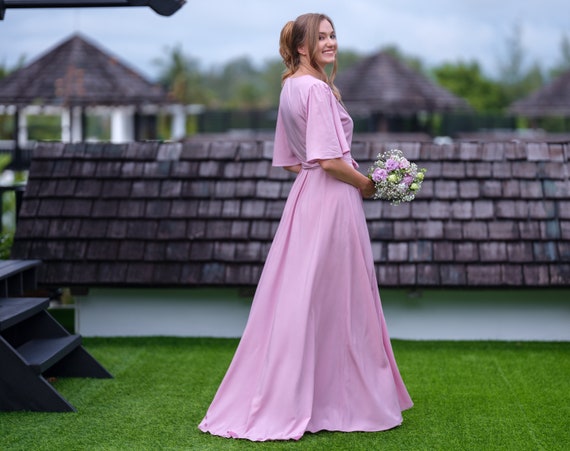 rose pink dress Destene Floral Maxi Dress main image 1