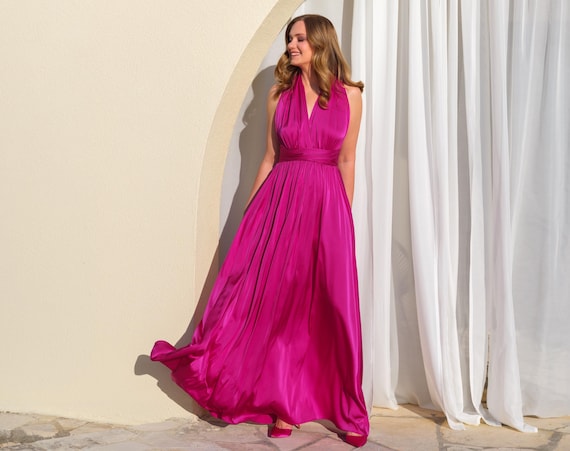 Infinity Dress | Bridesmaids Dress | Bridesmaids Jumpsuit | Silk Fuchsia Dress | Wedding Guest Dress | Multiway Dress | Convertible Dress - Etsy Israel Infinity Dress | Bridesmaids Dress | Bridesmaids Jumpsuit | Silk Fuchsia Dress | Wedding Guest Dress | Multiway Dress | Convertible Dress - Etsy Israel