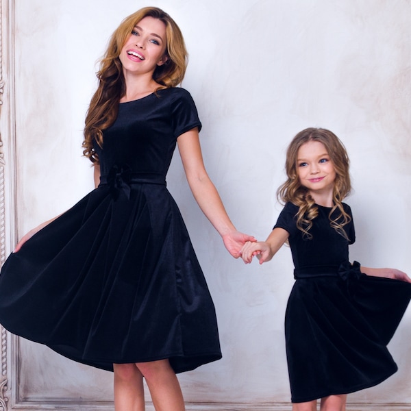 Mother and Daughter Matching Black Dresses - Etsy