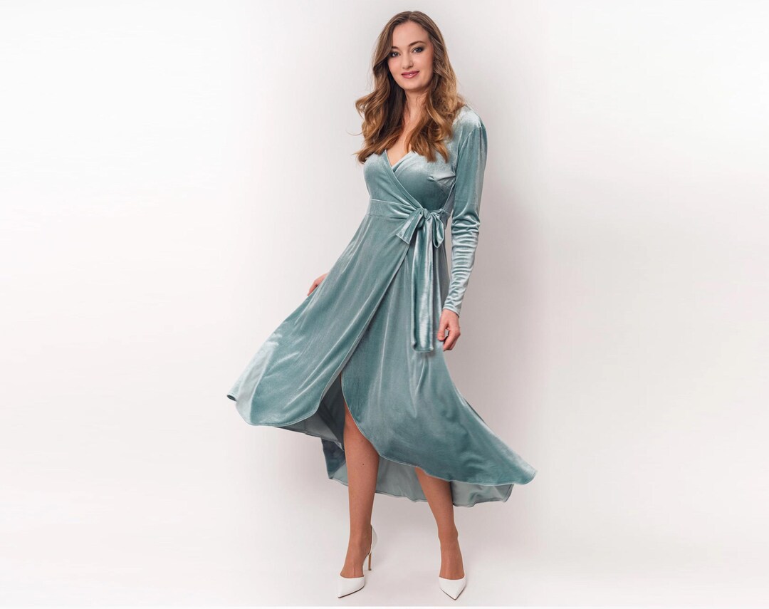Dusty Blue Snowdrop Ribbed Dress Set