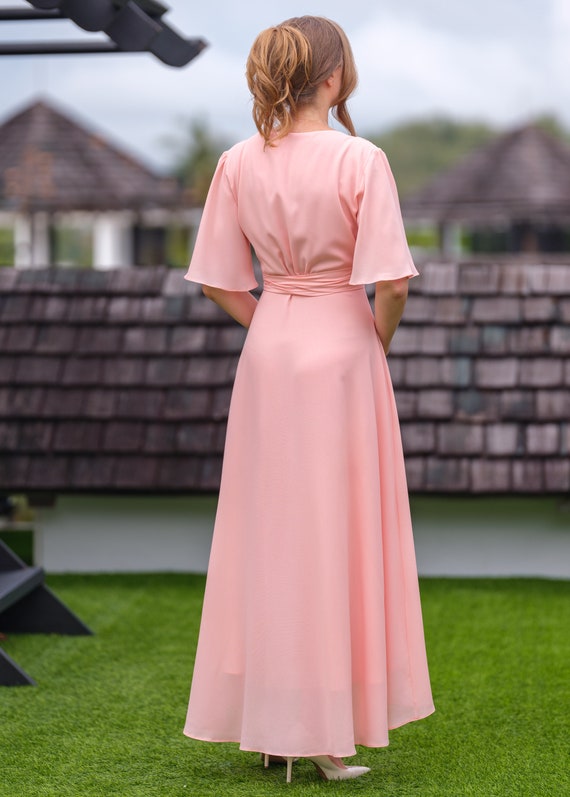 light pink flowy bridesmaid dresses Pink Bridesmaid Dresses