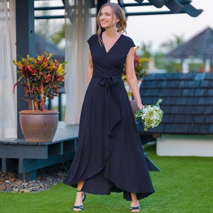 Tea Length Navy Blue Formal Dress for Women - Etsy