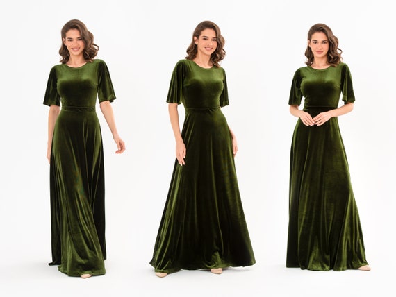 Nightway dark green velvet gown Size: 4 I'm 5'1 so... - Depop
