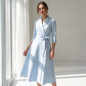 dusty blue dresses for wedding guest with sleeves Dress up back for custom