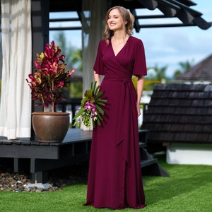 long burgundy mother of the bride dress Stunning and Timeless: The Perfect Mother of the Bride Burgundy Dress Gramercy Atelier