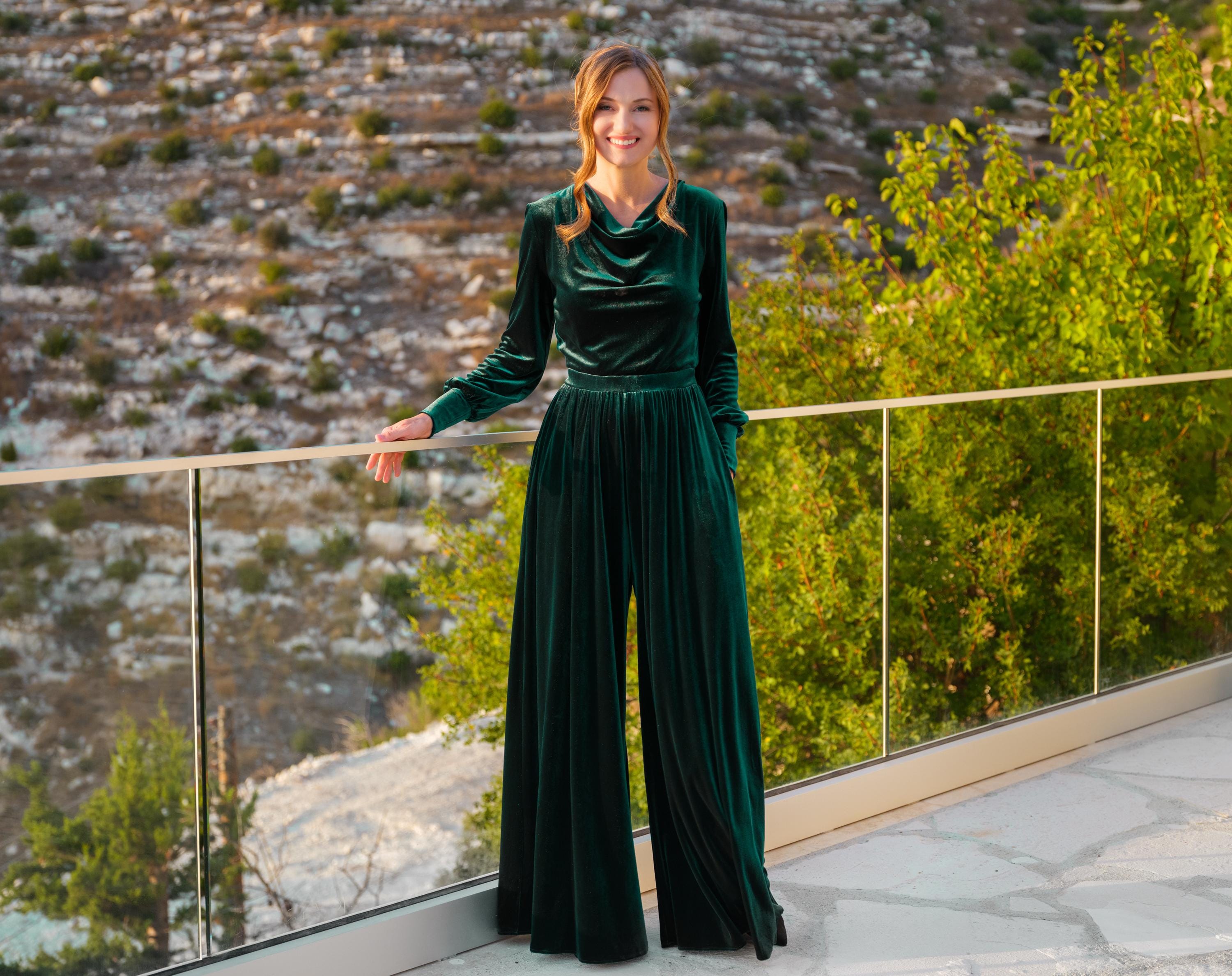green emerald velvet dress Esmeralda Sweater Dress