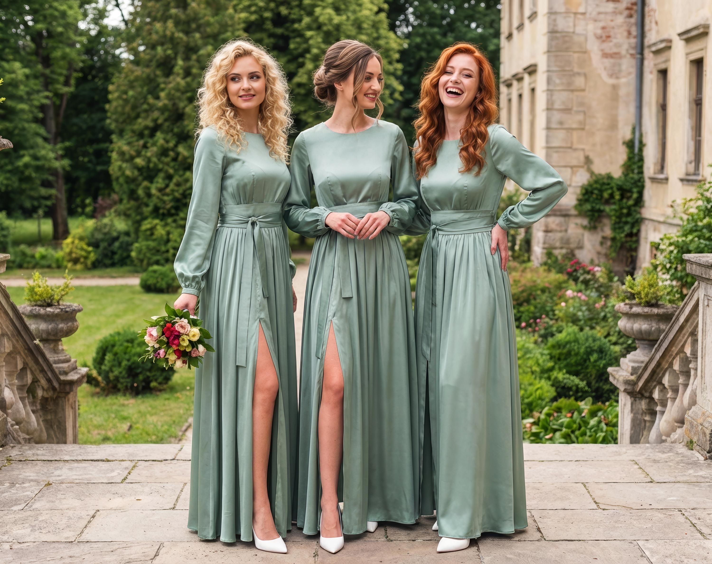 white christmas dresses Arrabel Ruffle Trim Maxi Dress Sage main image 0