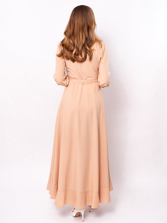 beige formal dress