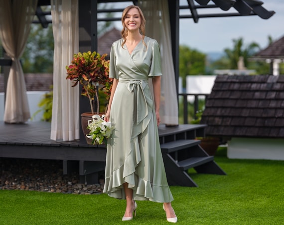 green wrap dress women Pinkblush Forest Green Ribbed Long Sleeve Maternity Wrap Dress Medium main image 0