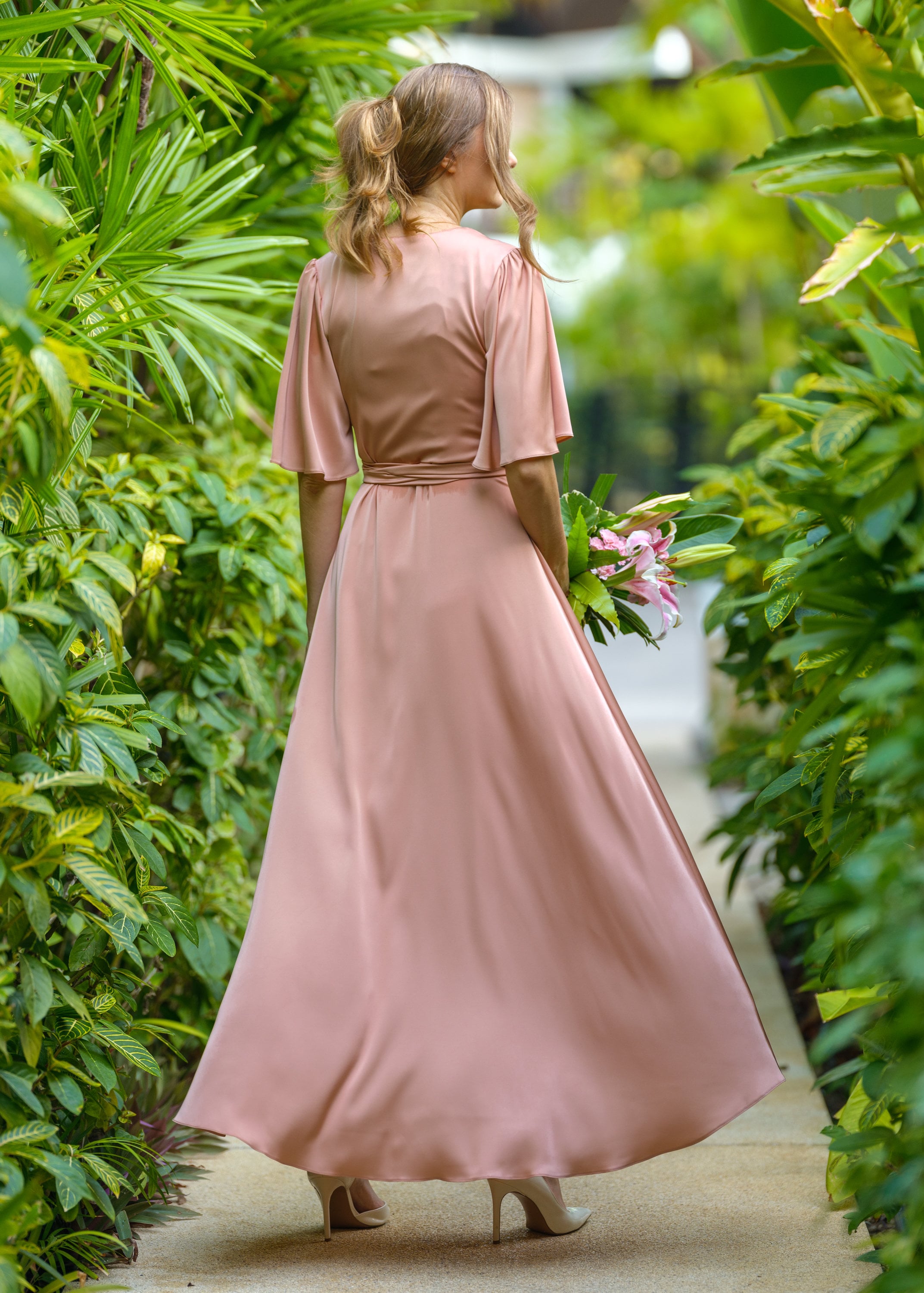 slim fit dress slacks Rose Gold Jacket Set – Archit Fashions main image 1