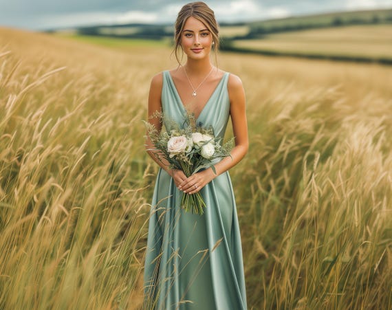 Bridesmaids dress | Infinity gown | Bridesmaids jumpsuit | Silk sage green dress | Wedding guest dress | Multiway dress | Convertible dress