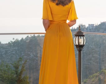 slim fit dress slacks Sunflower Fields Strapless Midi Dress Yellow – Gabi Swimwear main image 1