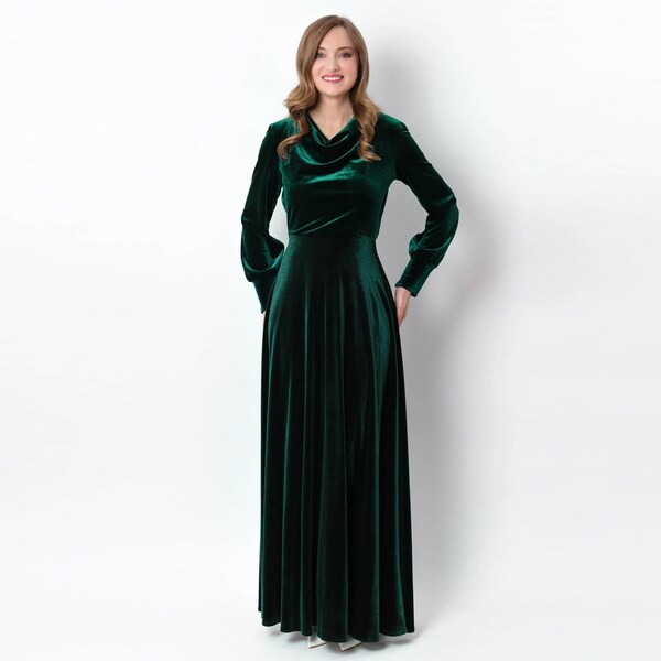 Stretch Velvet Evening Dress