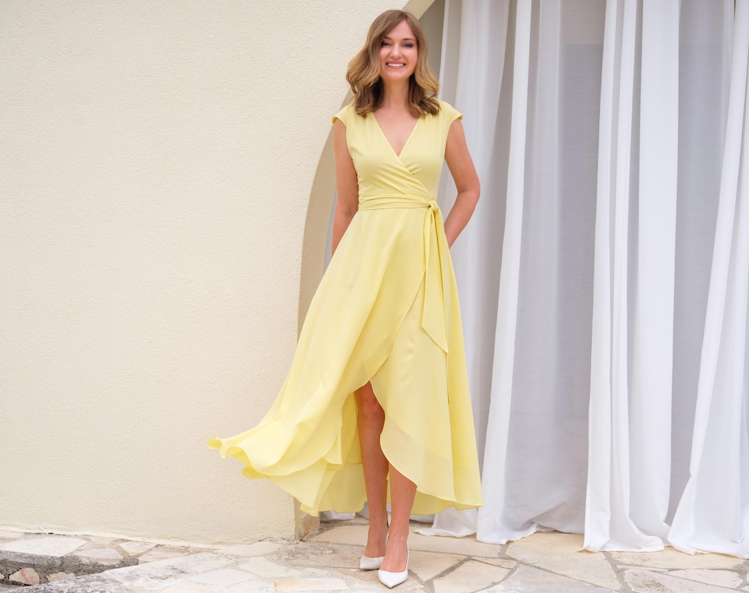 Strapless Chiffon Full Length Gowns Lemon main image 1
