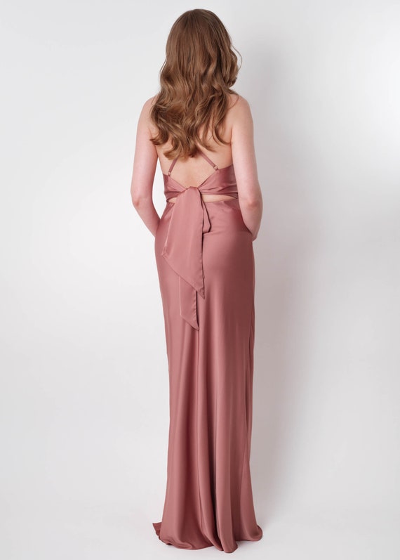 pink champagne satin dress Clothing : Bodycon Dresses : 'Mena' Pink Champagne Satin Off Shoulder Coat Dress