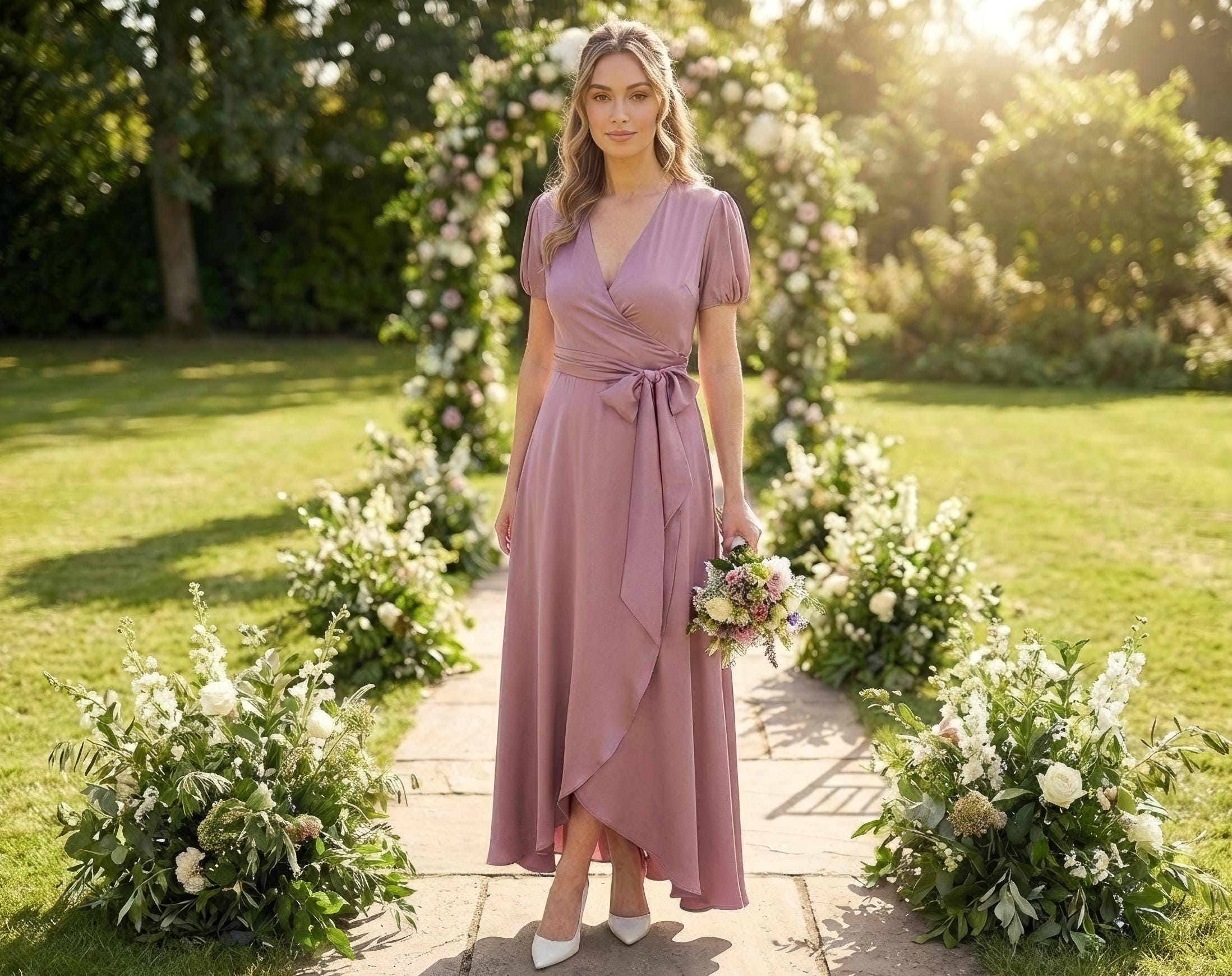 Dusty Rose Wedding Guest Dress - Etsy